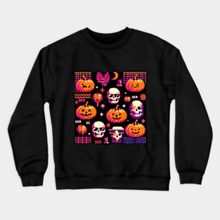 PATRON CALABAZAS Y CALAVERAS PIXELADAS 8 Crewneck Sweatshirt